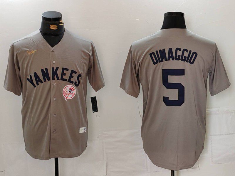 Men New York Yankees #5 Dimaggio Grey Throwback Game 2024 Nike MLB Jersey style 8142->minnesota twins->MLB Jersey